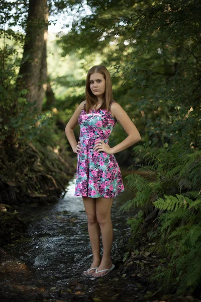 森林の美しい少女 — ストック写真