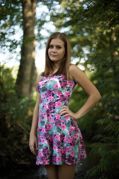 Hermosa chica en el bosque —  Fotos de Stock