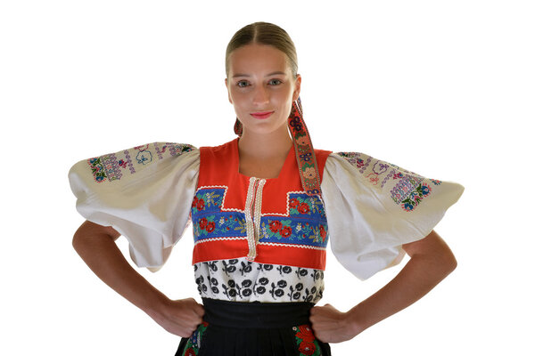 Slovak folklore. Slovakian folklore girl.