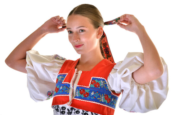 Slovak folklore. Slovakian folklore girl.