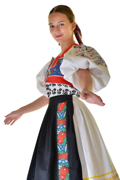 Folklor Słowacki Słowacka Dziewczyna Folkloru — Zdjęcie stockowe