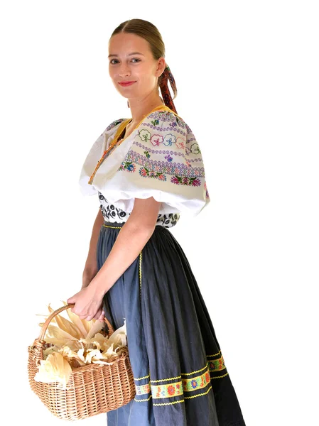 Folklore Slovaque Slovaque Fille Folklorique — Photo