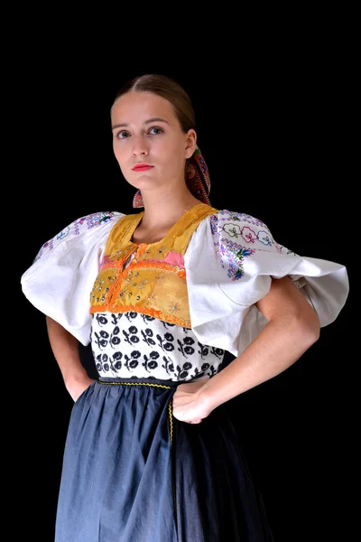 Folklor Słowacki Słowacka Dziewczyna Folkloru — Zdjęcie stockowe