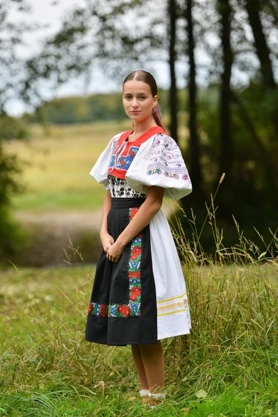 Folklor Słowacki Słowacka Dziewczyna Folkloru — Zdjęcie stockowe