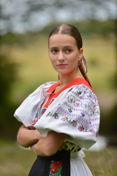 Slowakische Folklore Slowakisches Folkloremädchen — Stockfoto