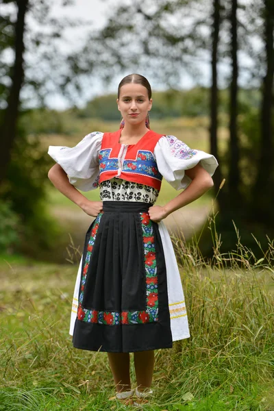 Folklor Słowacki Słowacka Dziewczyna Folkloru — Zdjęcie stockowe