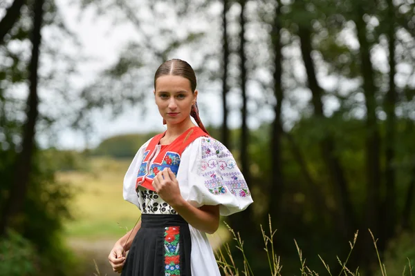 Folklor Słowacki Słowacka Dziewczyna Folkloru — Zdjęcie stockowe