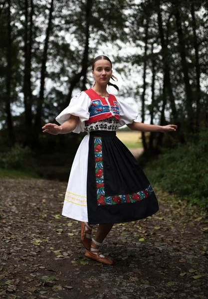 Folklor Słowacki Słowacka Dziewczyna Folkloru — Zdjęcie stockowe