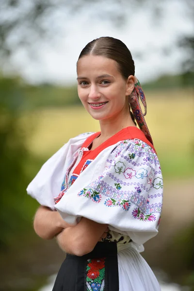 Folklor Słowacki Słowacka Dziewczyna Folkloru — Zdjęcie stockowe