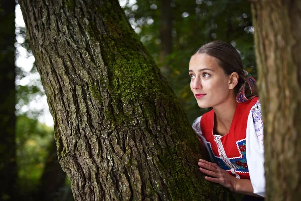 Slovenský Folklór Slovenské Folklorní Děvče — Stock fotografie