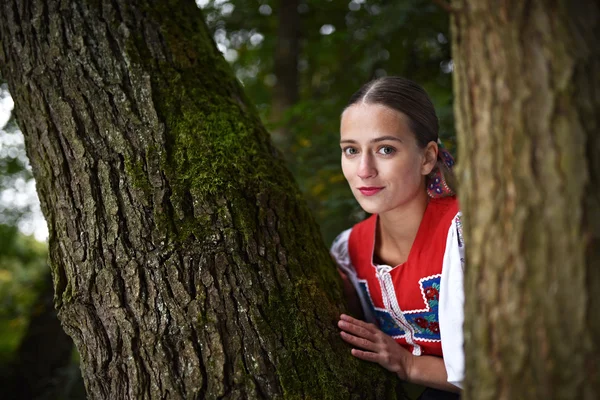 Folclore Slovacco Slovacca Ragazza Folklore — Foto Stock