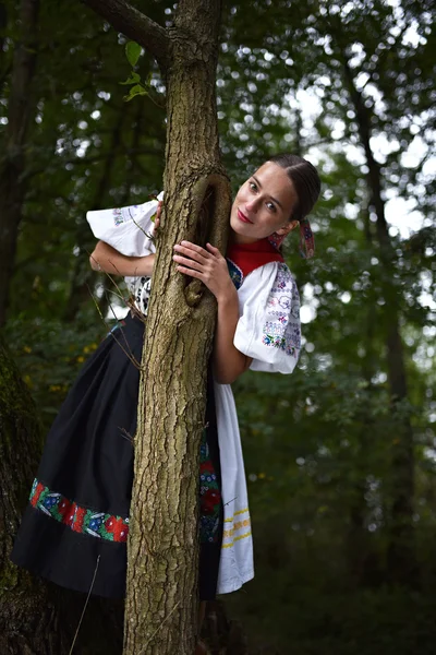 Folklor Słowacki Słowacka Dziewczyna Folkloru — Zdjęcie stockowe