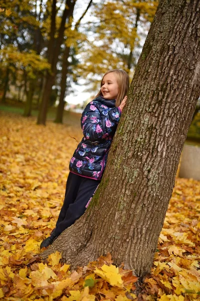 Mała Dziewczynka Grać Parku — Zdjęcie stockowe