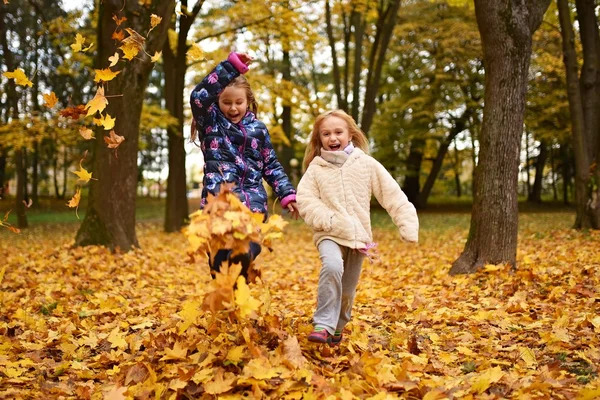 Dos Hermanitas Jugando Parque — Foto de Stock