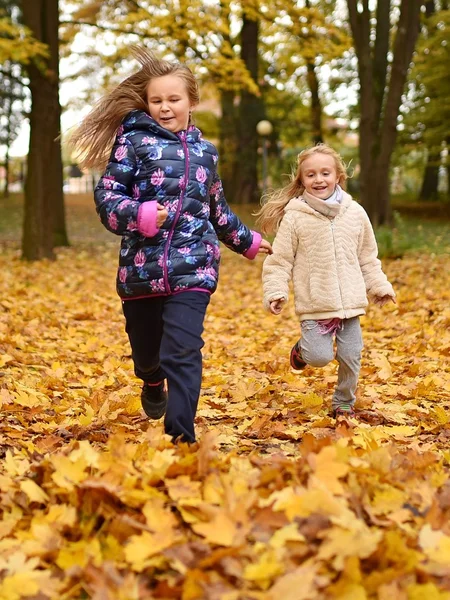 Zwei Kleine Schwestern Spielen Park — Stockfoto