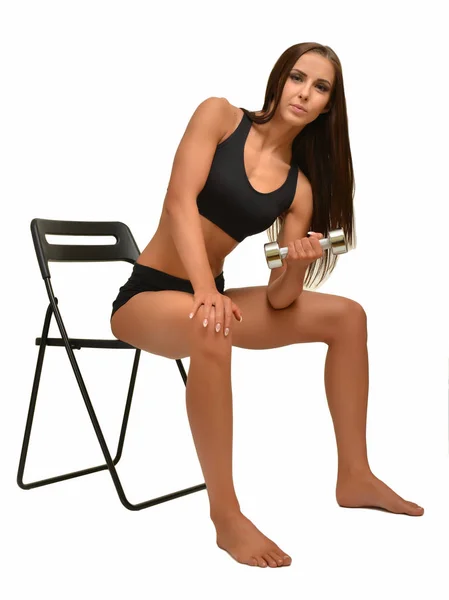 Fitness Mulher Desportiva Mostrando Seu Corpo Bem Treinado — Fotografia de Stock