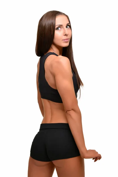 Fitness Donna Sportiva Mostrando Suo Corpo Ben Addestrato — Foto Stock