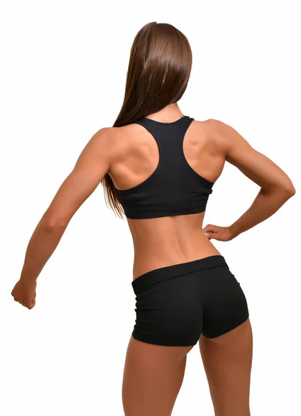 Fitness Mujer Deportiva Mostrando Cuerpo Bien Entrenado —  Fotos de Stock