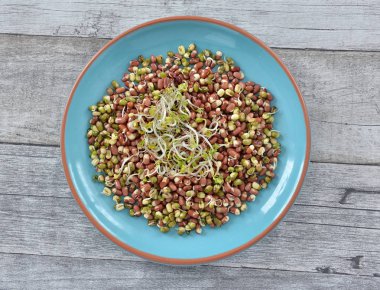 Fasulye salatası tabakta.