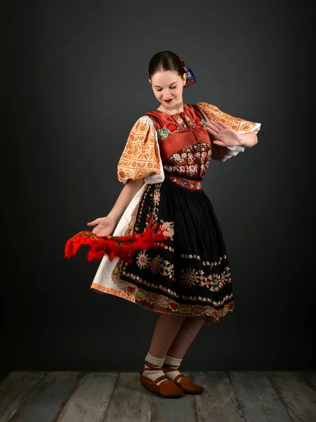 Slovakian folklore dancer — Stock Photo, Image