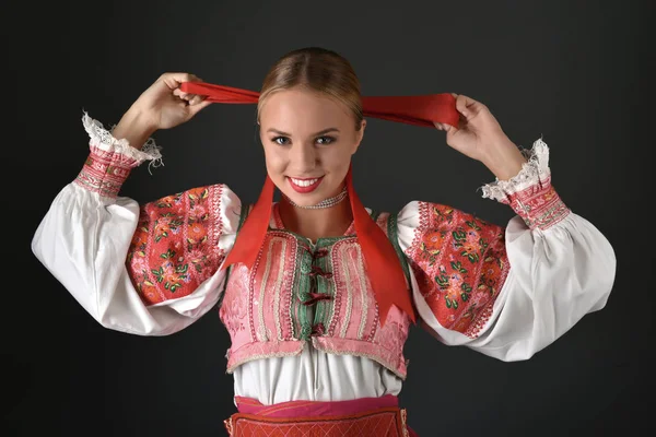 Szlovák folklór nő — Stock Fotó