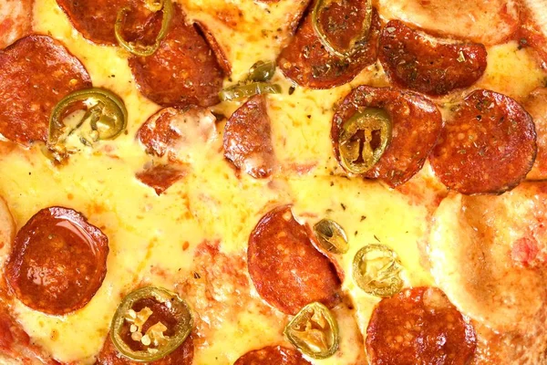 Pizza Con Queso Salsa Tomate — Foto de Stock