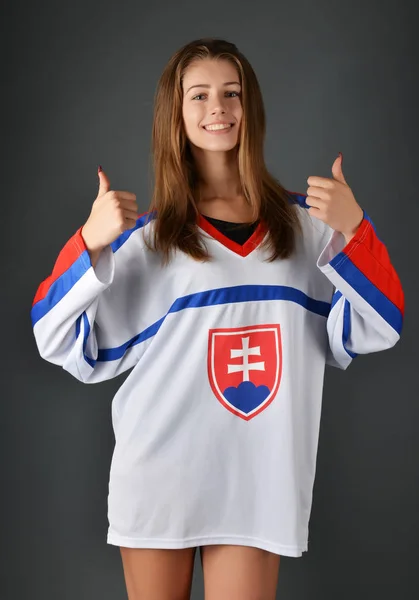 Deporte Eslovaco Partidario Del Hockey Sobre Hielo —  Fotos de Stock