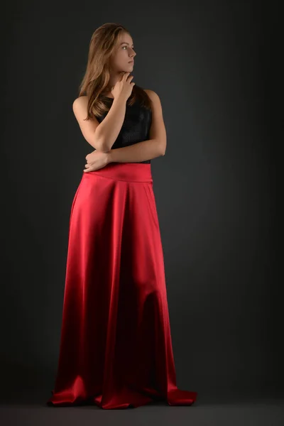 Portrait Young Woman Posing Studio — Stock Photo, Image