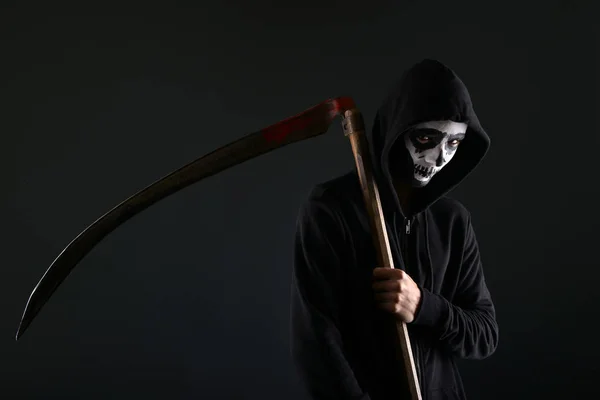 Grim reaper with a scythe — Stock Photo, Image