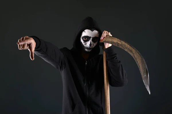 Grim reaper with a scythe — Stock Photo, Image