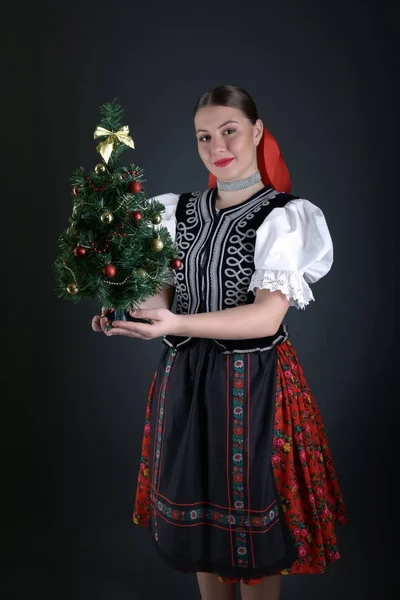 Slovakça folklor dansçısı — Stok fotoğraf