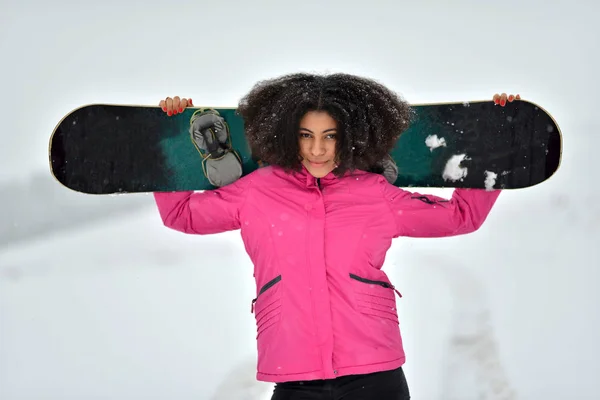 Portrait Jeune Fille Afro Américaine Avec Afro — Photo