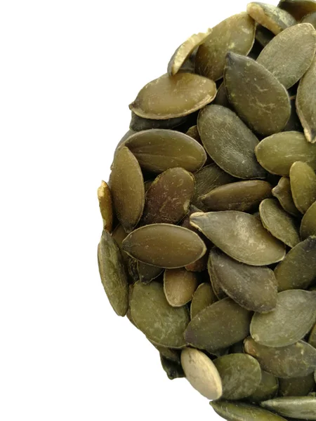 Close Sunflower Seeds Top View Isolated White Background — Stock Photo, Image