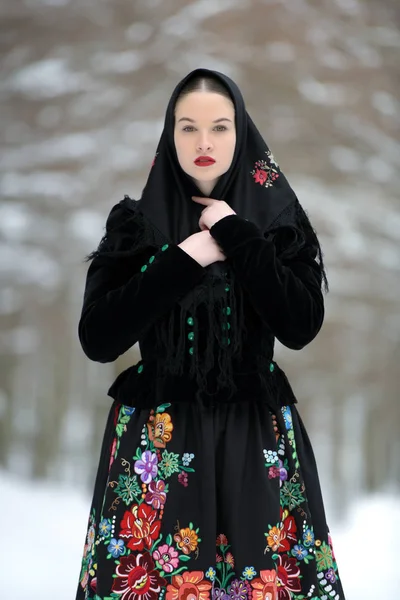 Szlovák Folklór Télen — Stock Fotó