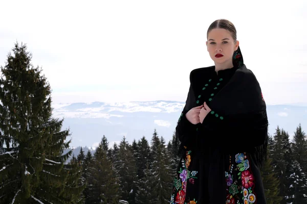 Σλοβάκικη Λαογραφία Γυναίκα Χειμώνα — Φωτογραφία Αρχείου