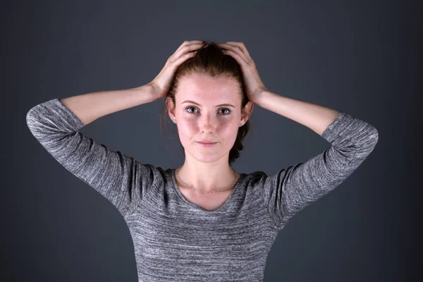 Sexy Young Woman Studio — Stock Photo, Image