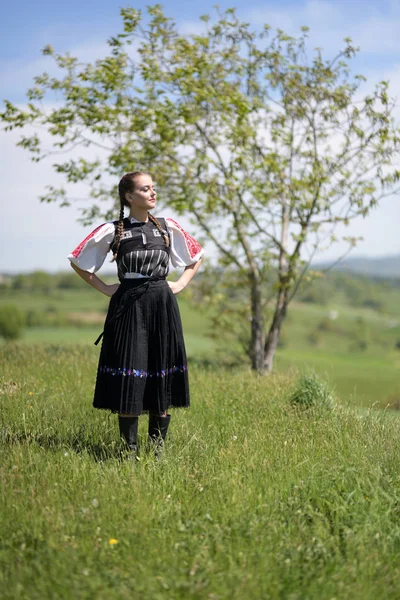 Словацький Фольклор Традиційний Костюм — стокове фото