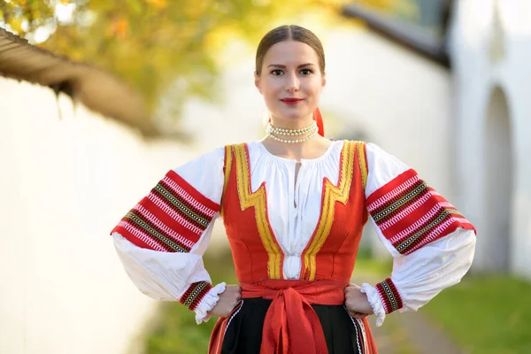 Folklore Slovaque Slovaque Folk Fille — Photo