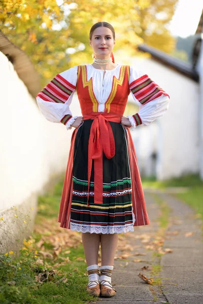 Szlovák Folklór Szlovák Népi Lány — Stock Fotó