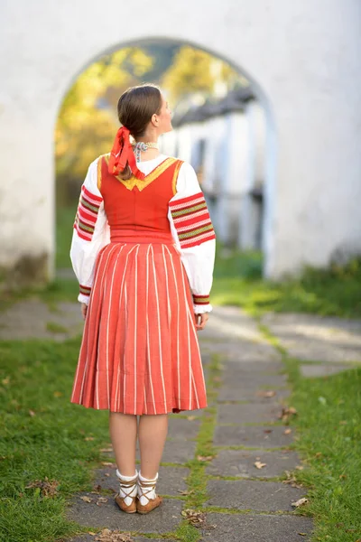 Szlovák Folklór Szlovák Népi Lány — Stock Fotó