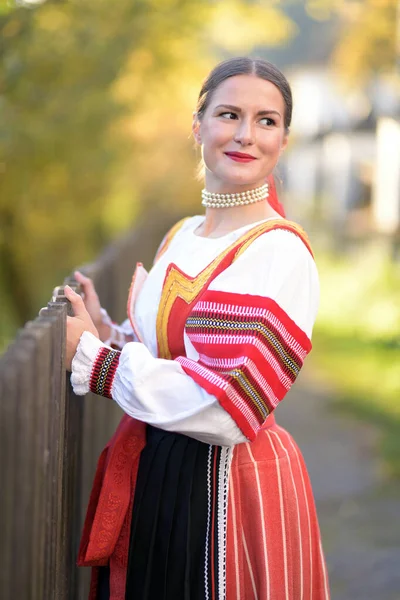 Slovak Folkloru Slovak Halk Kızı — Stok fotoğraf
