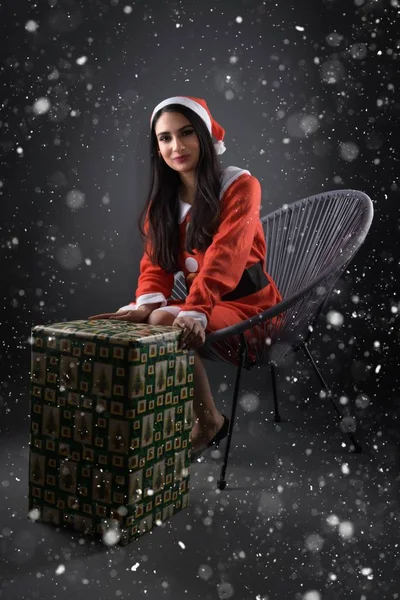 สาวน กในช ดซานตาคลอส — ภาพถ่ายสต็อก