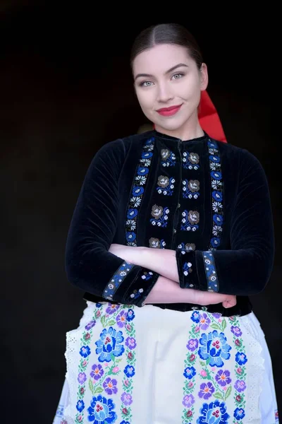 Slovakian Folklore Traditional Woman Costume — 스톡 사진
