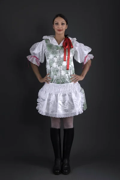 Junge Schöne Slowakin Traditioneller Tracht — Stockfoto