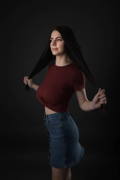 Sexy Young Woman Studio — Stock Photo, Image