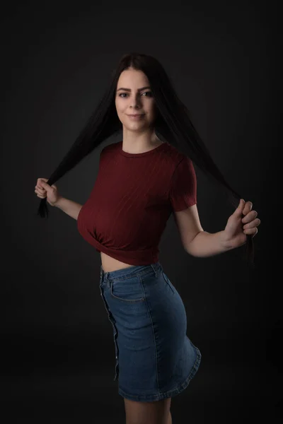 Sexy Junge Frau Studio — Stockfoto