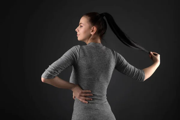 Fashion Foto Van Schoonheid Vrouw Met Natuurlijke Make — Stockfoto