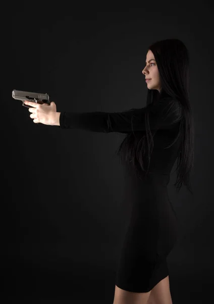Mujer Sexy Con Pistola — Foto de Stock