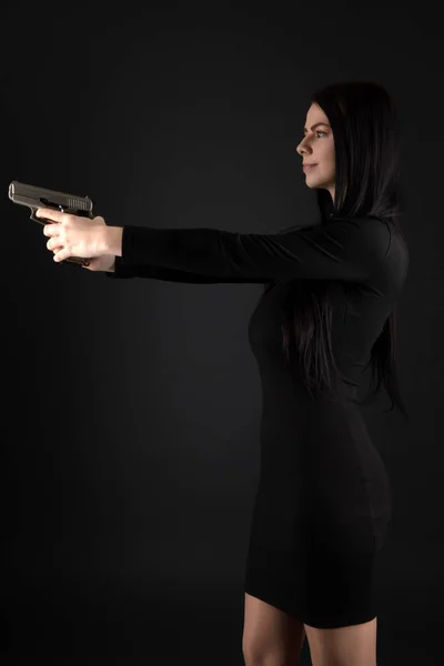 Sexy Woman Gun — Stock Photo, Image