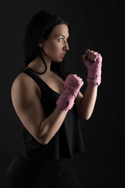 Sexy Girl Training Gym Engaged Boxing — Stock Photo, Image